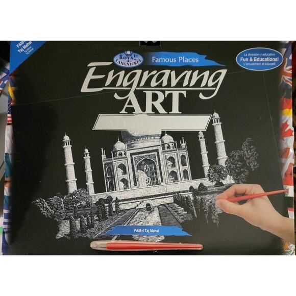 Royal Langnickel Famous Places FAM-4 Taj Mahal Engraving Art Silver Foil Kit - Picture 1 of 4